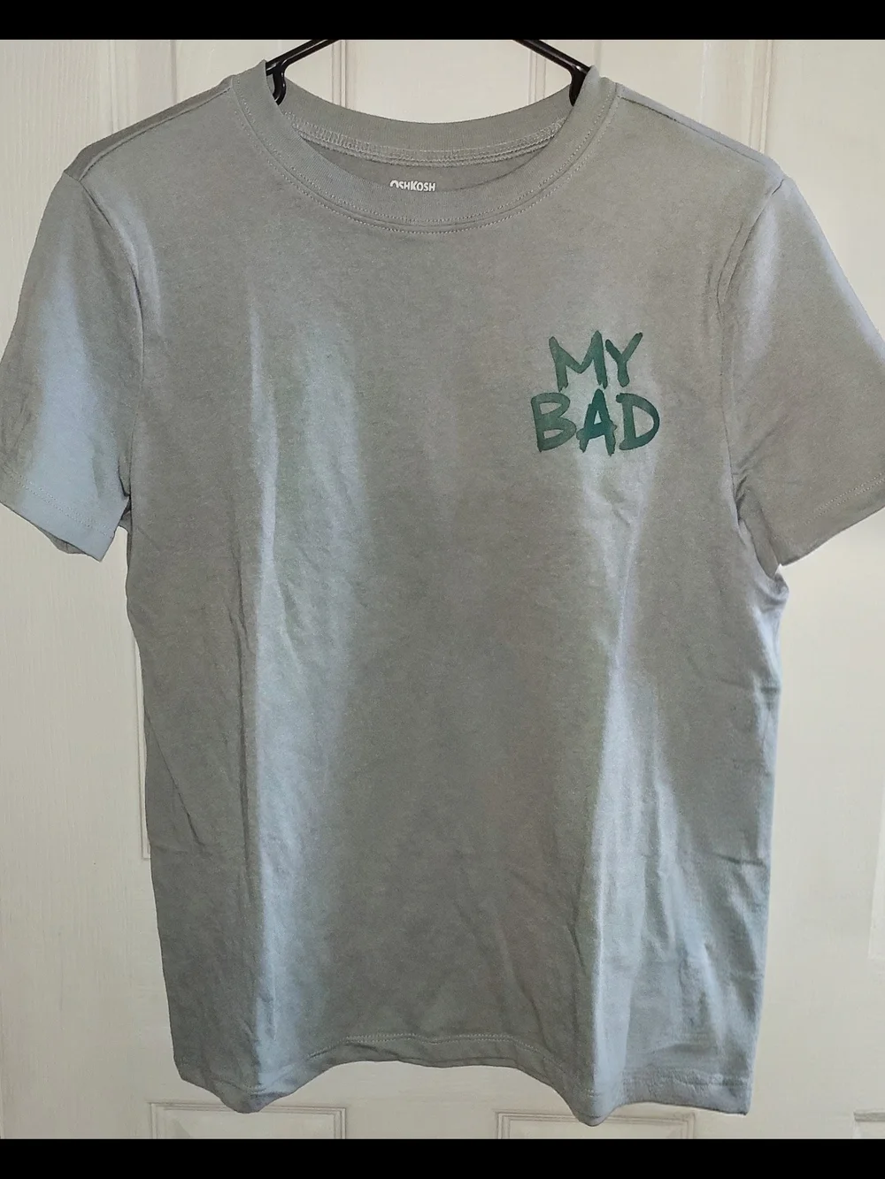 OshKosh B'gosh Light Green Tee with 'MY BAD' Chest Graphic